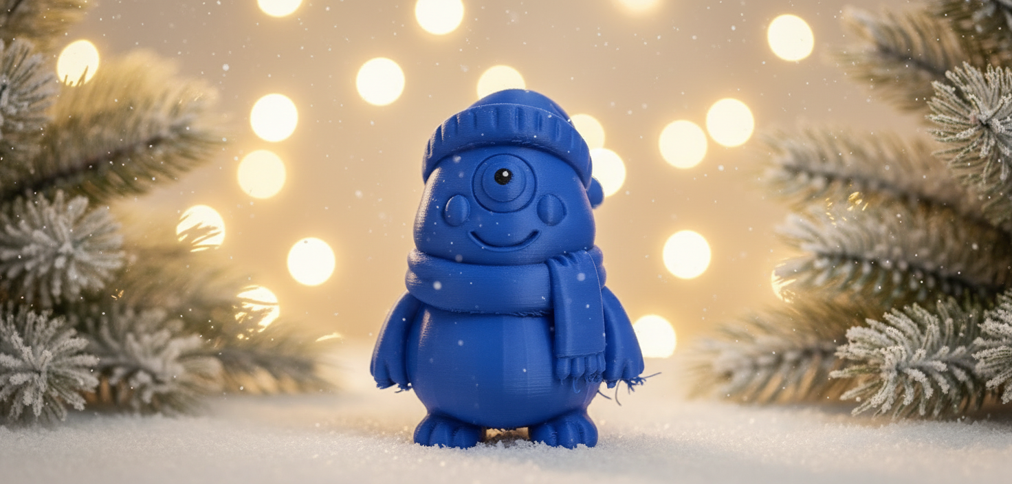 Cyclops Monster in Winter Hat Holiday Figure