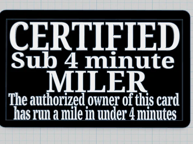 Sub 4 Mile Certification Card