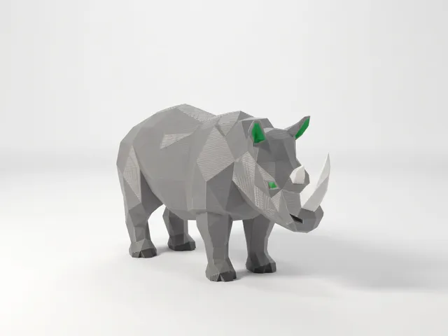 Rocco the Rhino - Low Poly ZOO