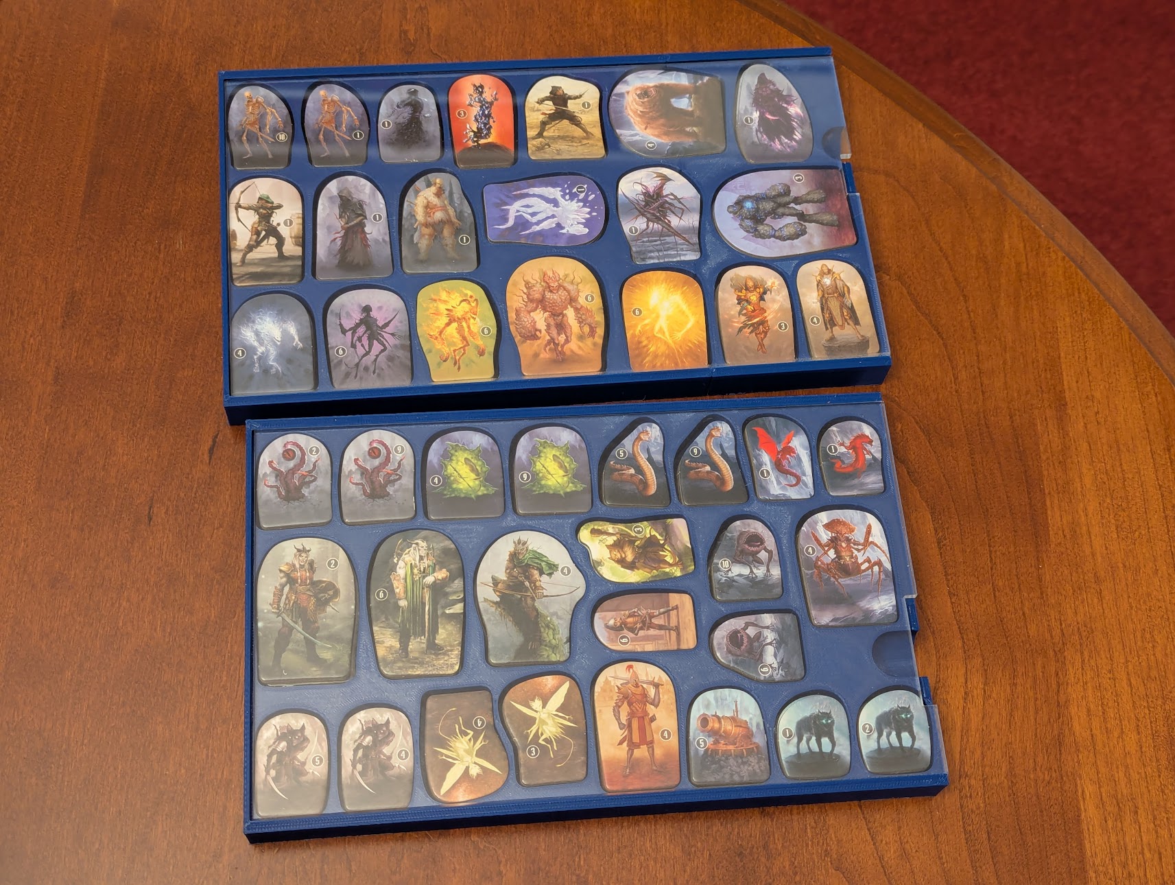 Storage/display trays for Gloomhaven 2e monsters