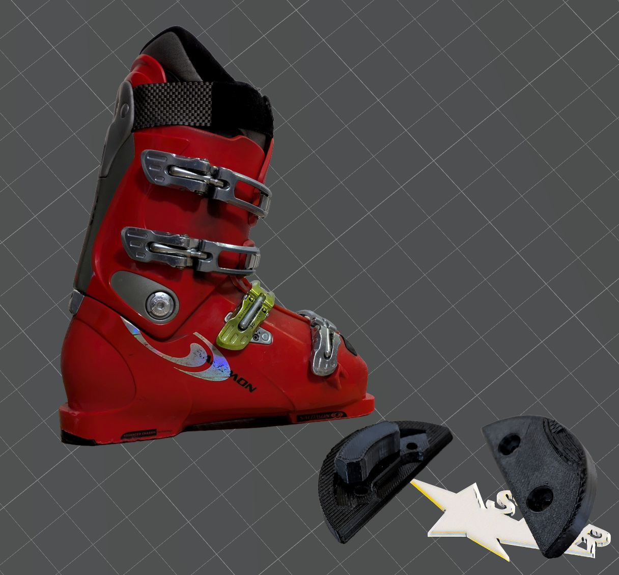Ersatz Skischuh Soleplatte / Replacement Ski Boot Sole Plate