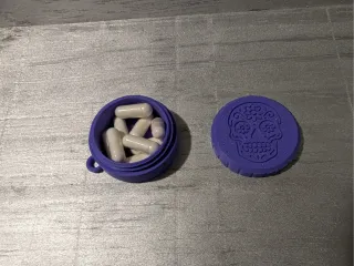 Travel Keychain Container Sugar Skull