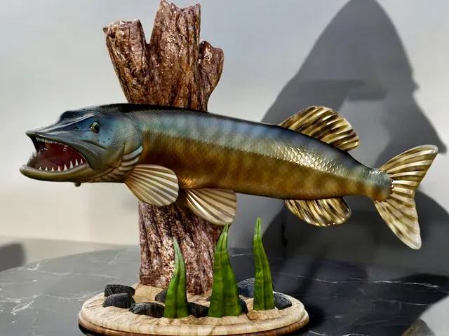 Northern Pike Trophy with Natural Base – Design 3