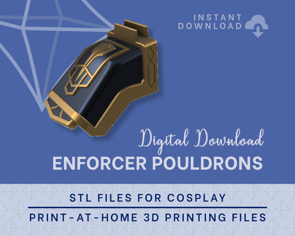 Enforcer Pouldrons STL Files - Arcane Cosplay Accessory (Digital Download)