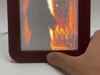 The Hooded Monk at Gothic Gate Lithophane Frame
