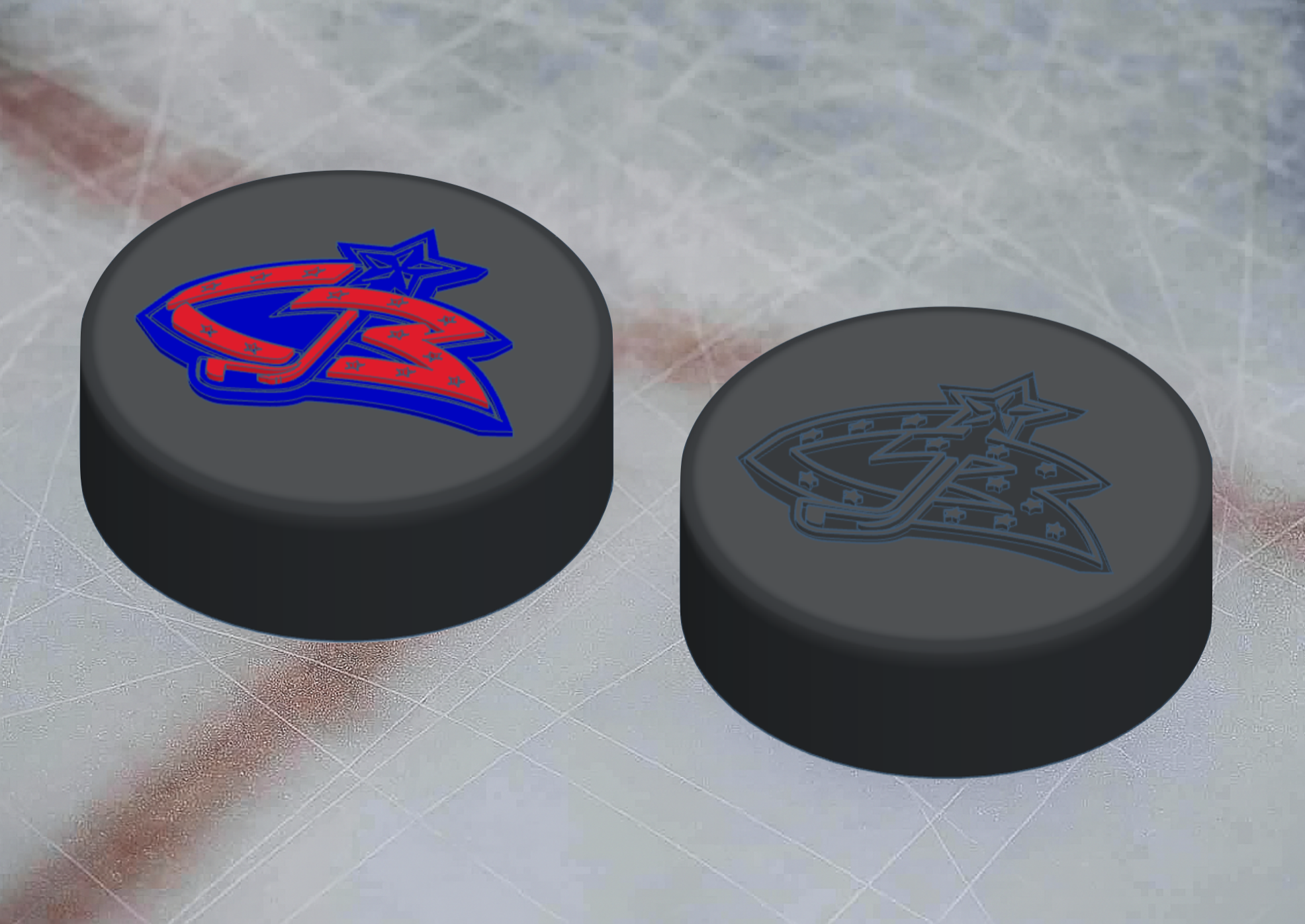 Columbus Blue Jackets NHL Hockey Puck Retro Logo