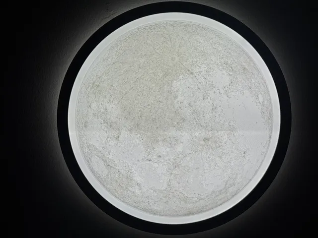 Super thin moon (round) for lamp or wall with glow-in-the-dark effect