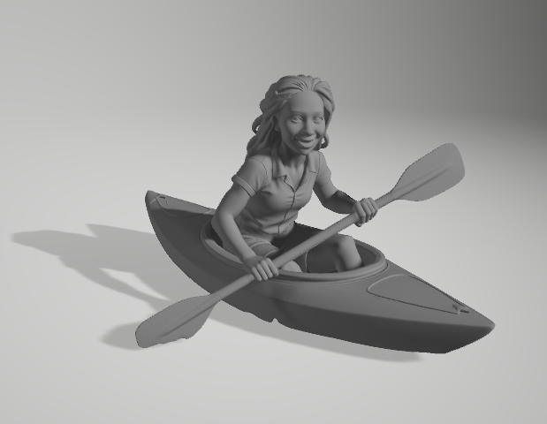 Young girl with cano