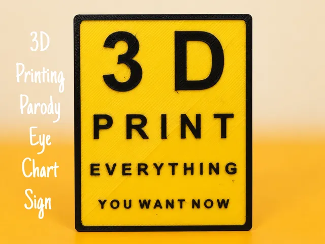 3D Printing Parody Eye Chart Sign