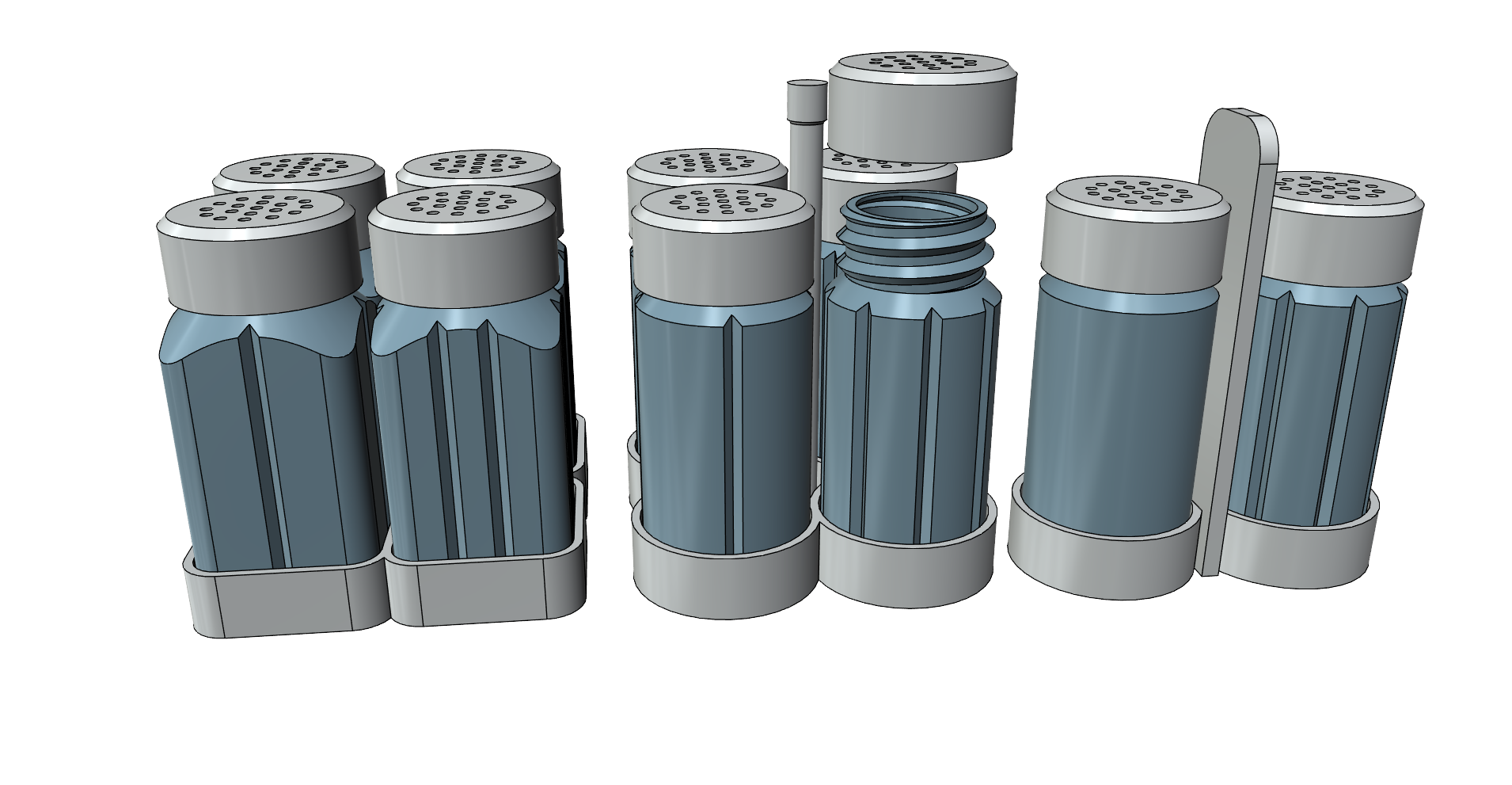 Salt Shaker Pepper Shaker Jar Box easy printable without suport