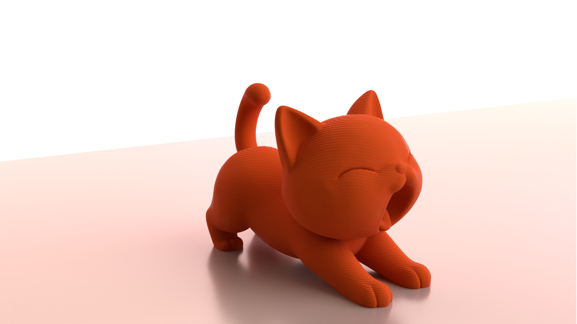 Cute Yawning Cat Figurine