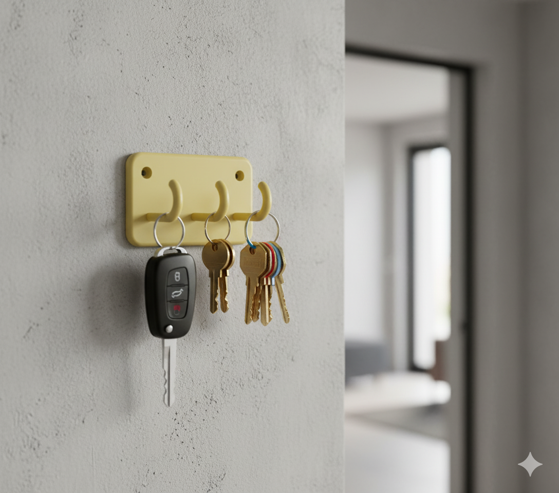 Minimal Wall Key Holder – 3 & 5 Hook Versions