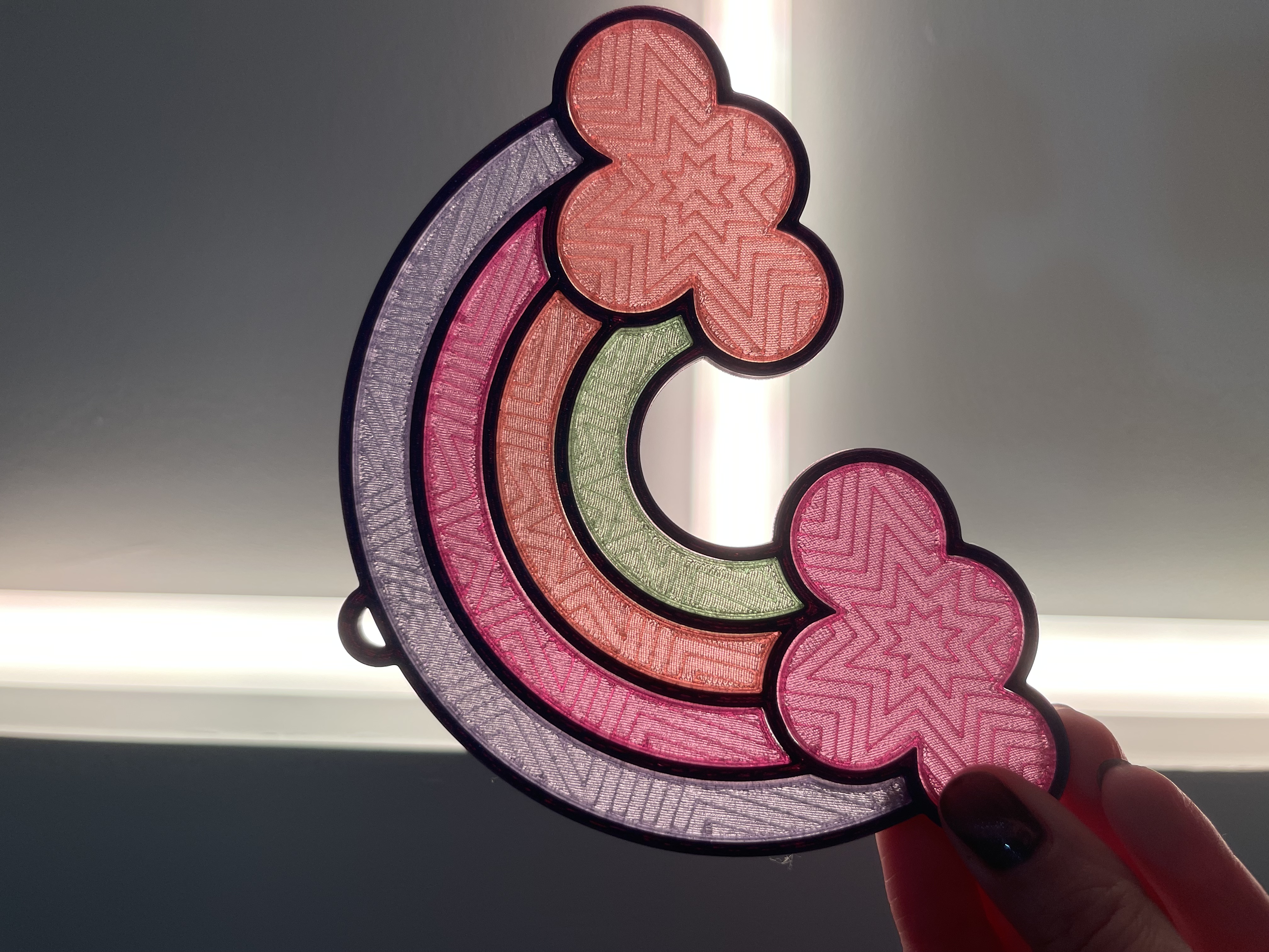 Rainbow Suncatcher – Snap-Fit Stained Glass Style Window Decor