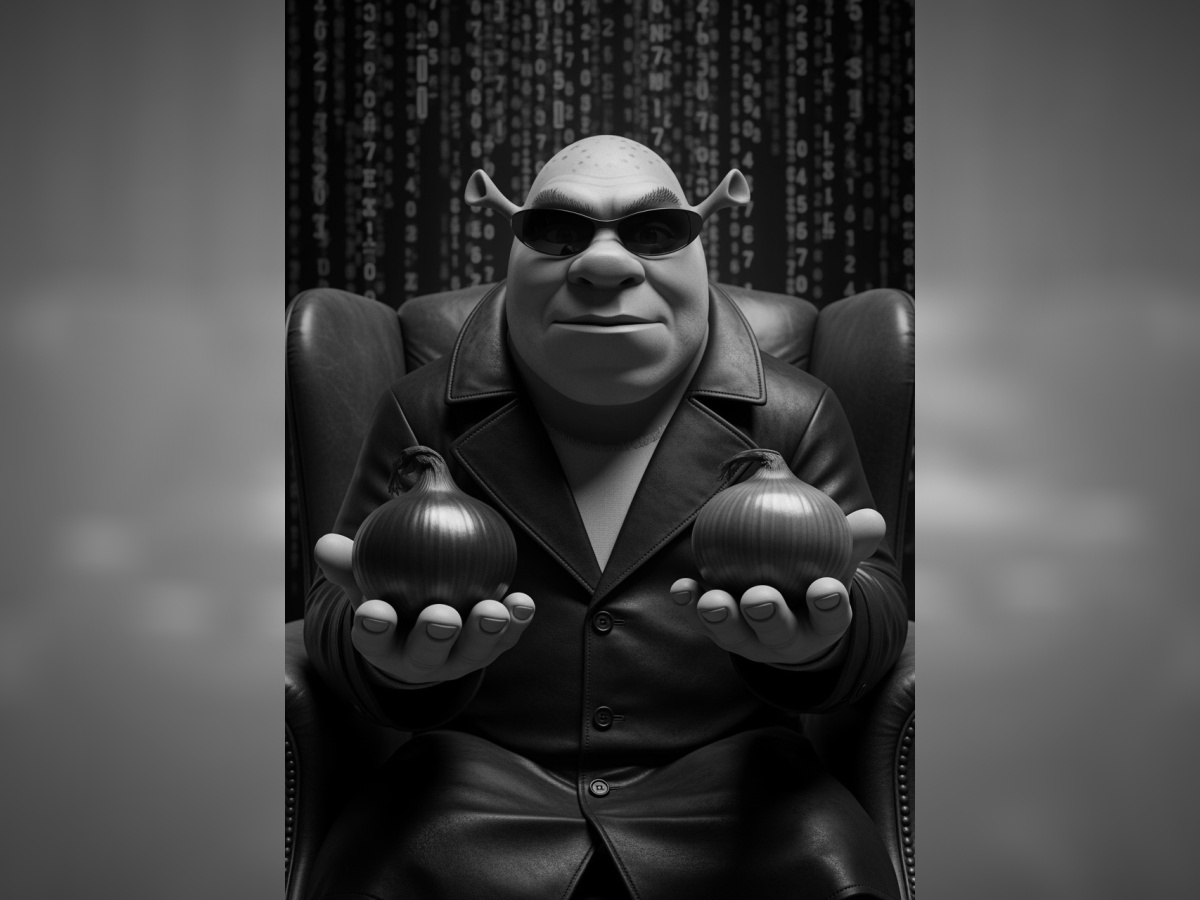 Red or Blue Pill Shrek Hueforge