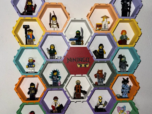 Hexes for LEGO mini figures (reworked version) & now with blanking plates - Lego Minifigures Display Stand - Lego wall mount