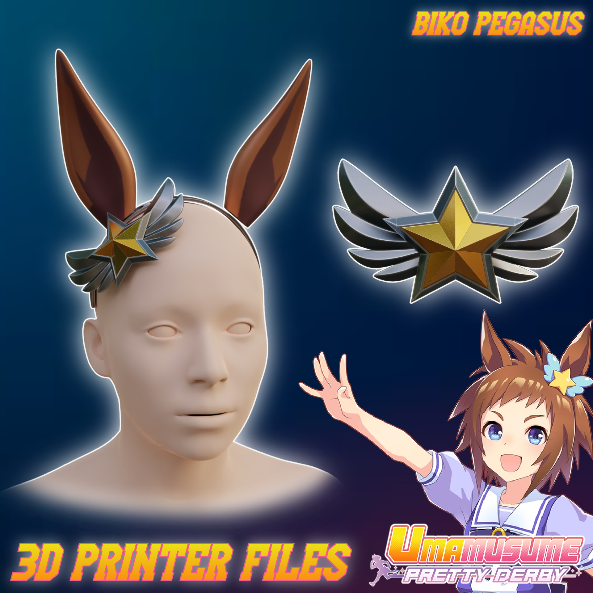 Biko Pegasus Cosplay Ears and Crown Accessories Uma Musume: Pretty Derby