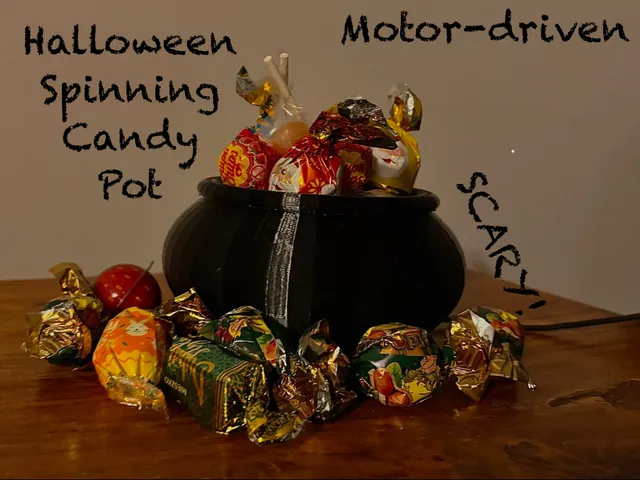 Self spinning halloween candy pot.