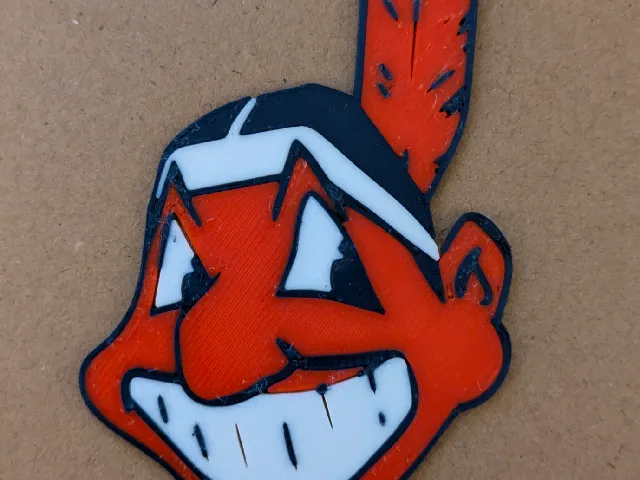 Chief Wahoo Logo Plate - One sheet multi-color