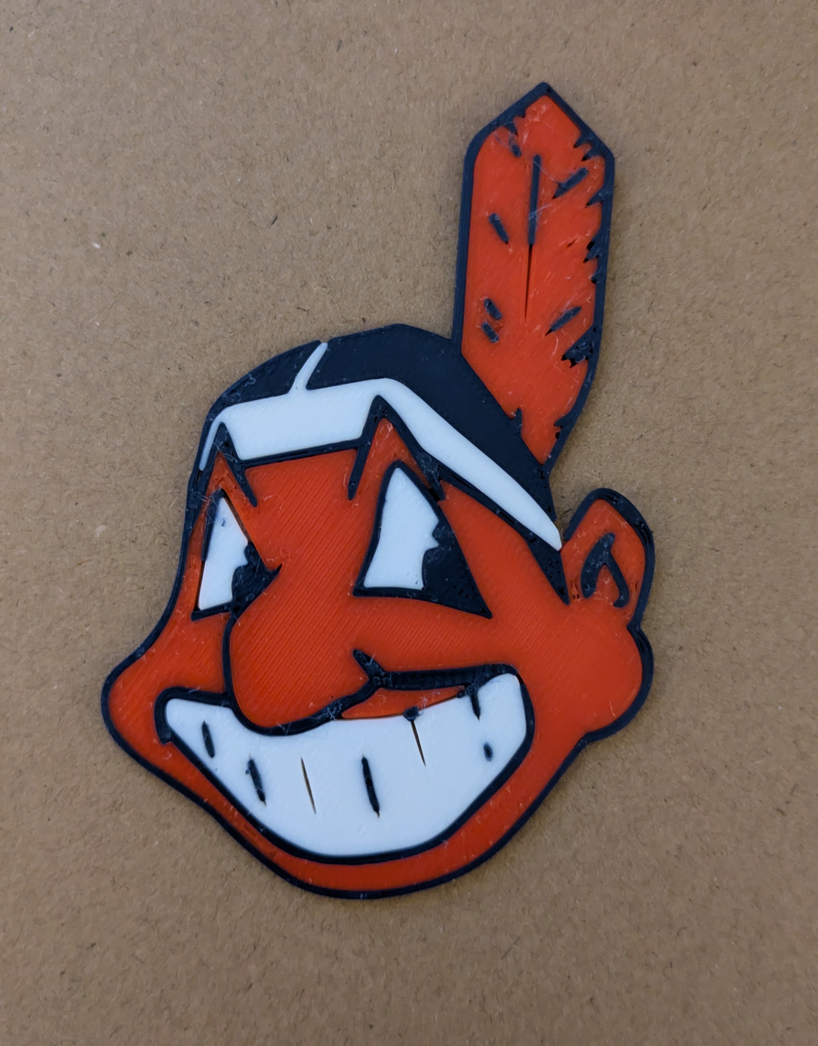 Chief Wahoo Logo Plate - One sheet multi-color