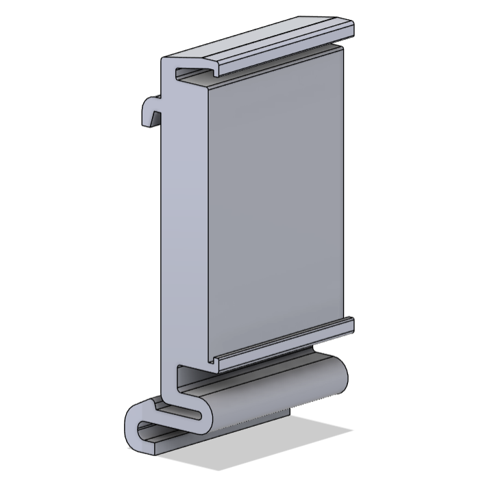 DIN Rail Mount for 3x Wago 221-2411 Inline Connector