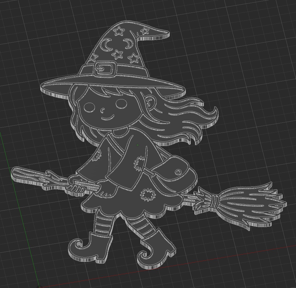Witch on a Broom – 2-Color Relief Plaque