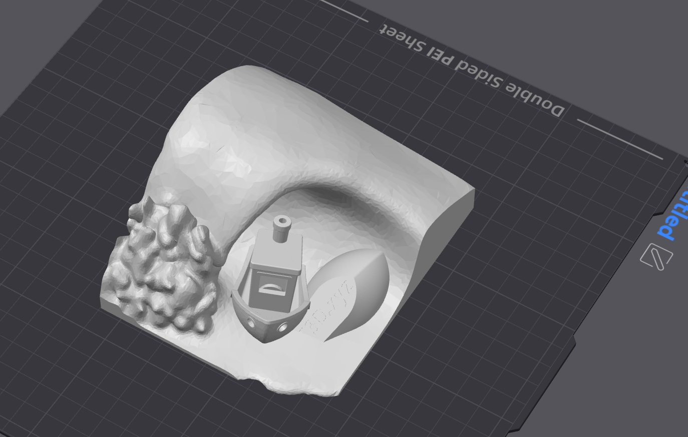 Benchy On a Wave with a sinking Benchy at it's side