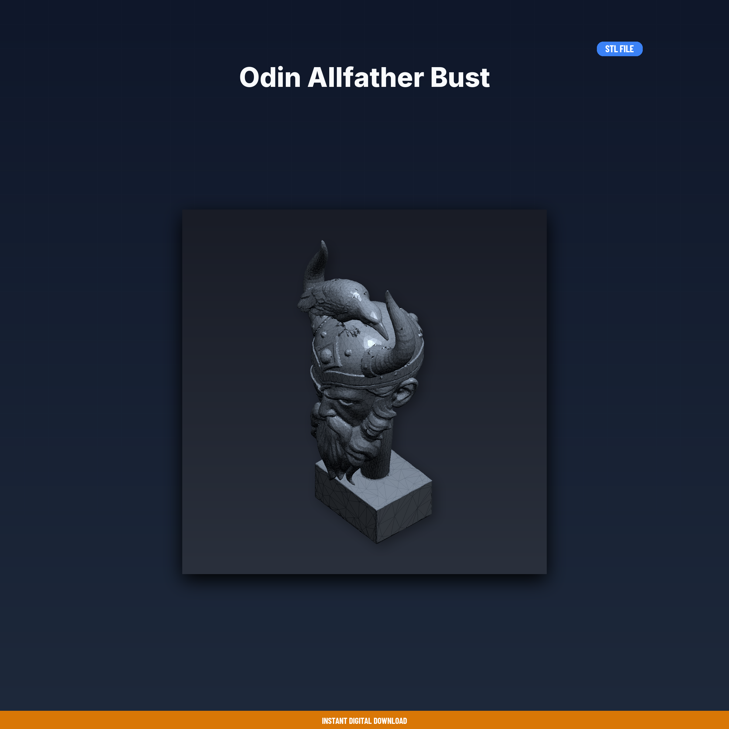 Odin Allfather Bust - 3D Printable STL File