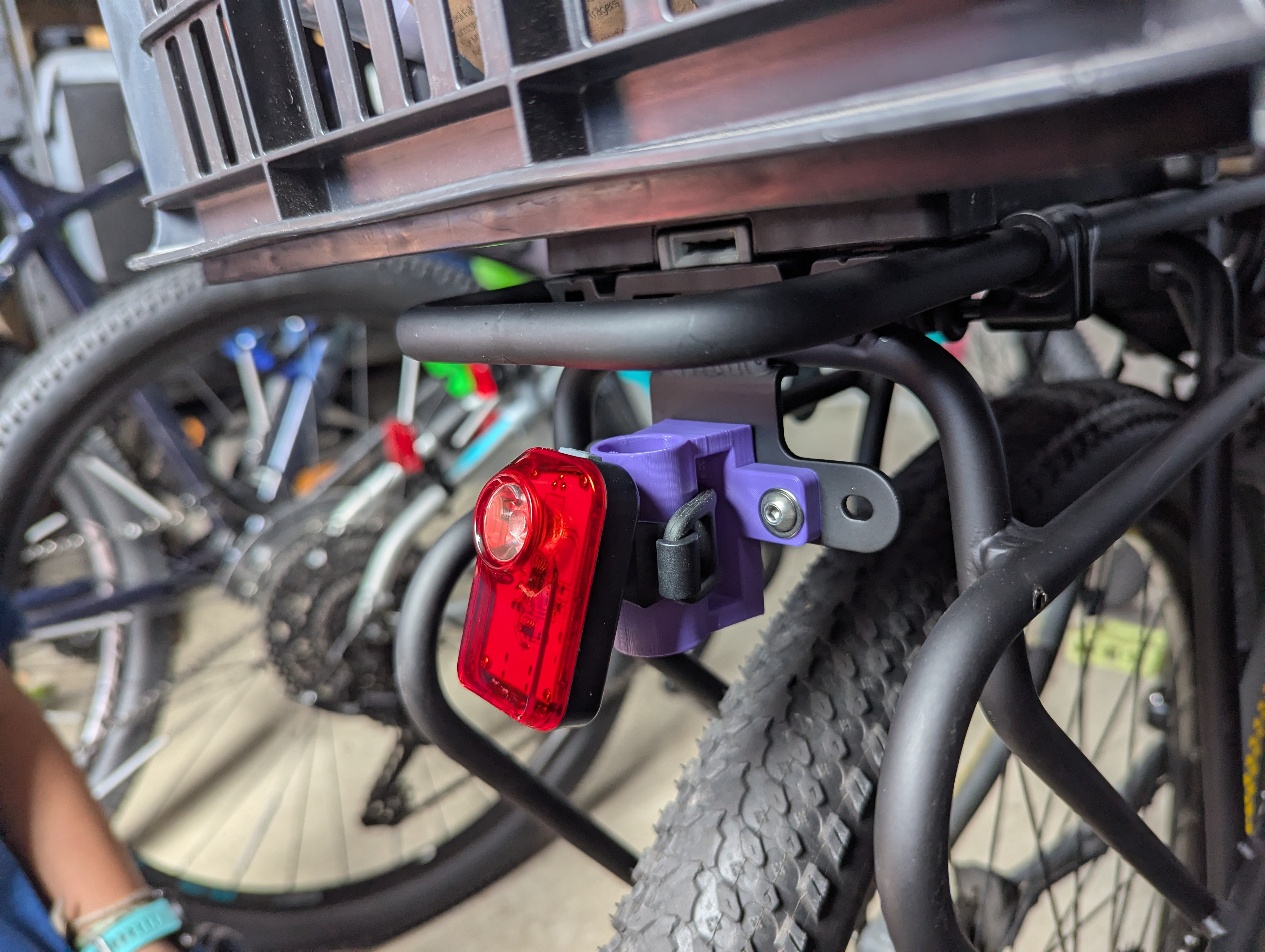 Rear Light Mount for Rack with 50mm Hole Spacing - Vertical Orientation