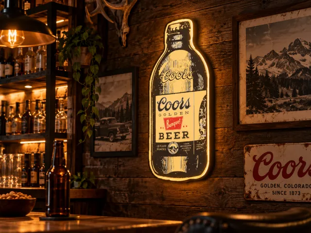 Coors Golden Banquet Beer Bottle Lightbox – Vintage Bar & Man Cave Decor
