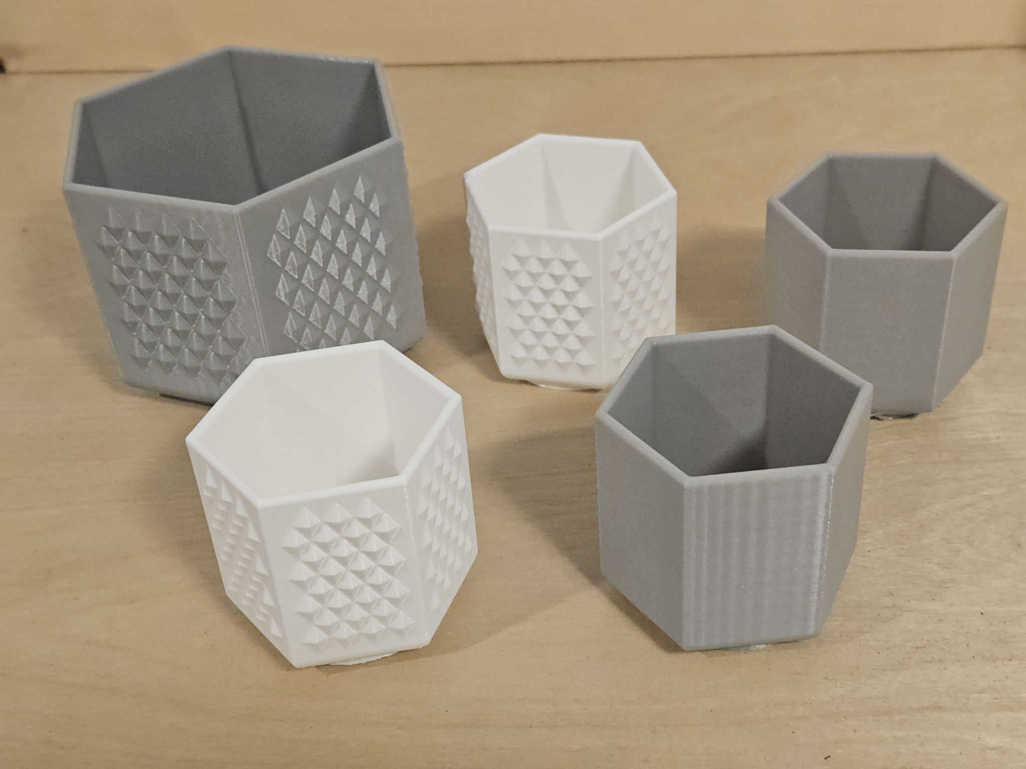 Succulent Pots - Round, Hex - Smooth, Diamond