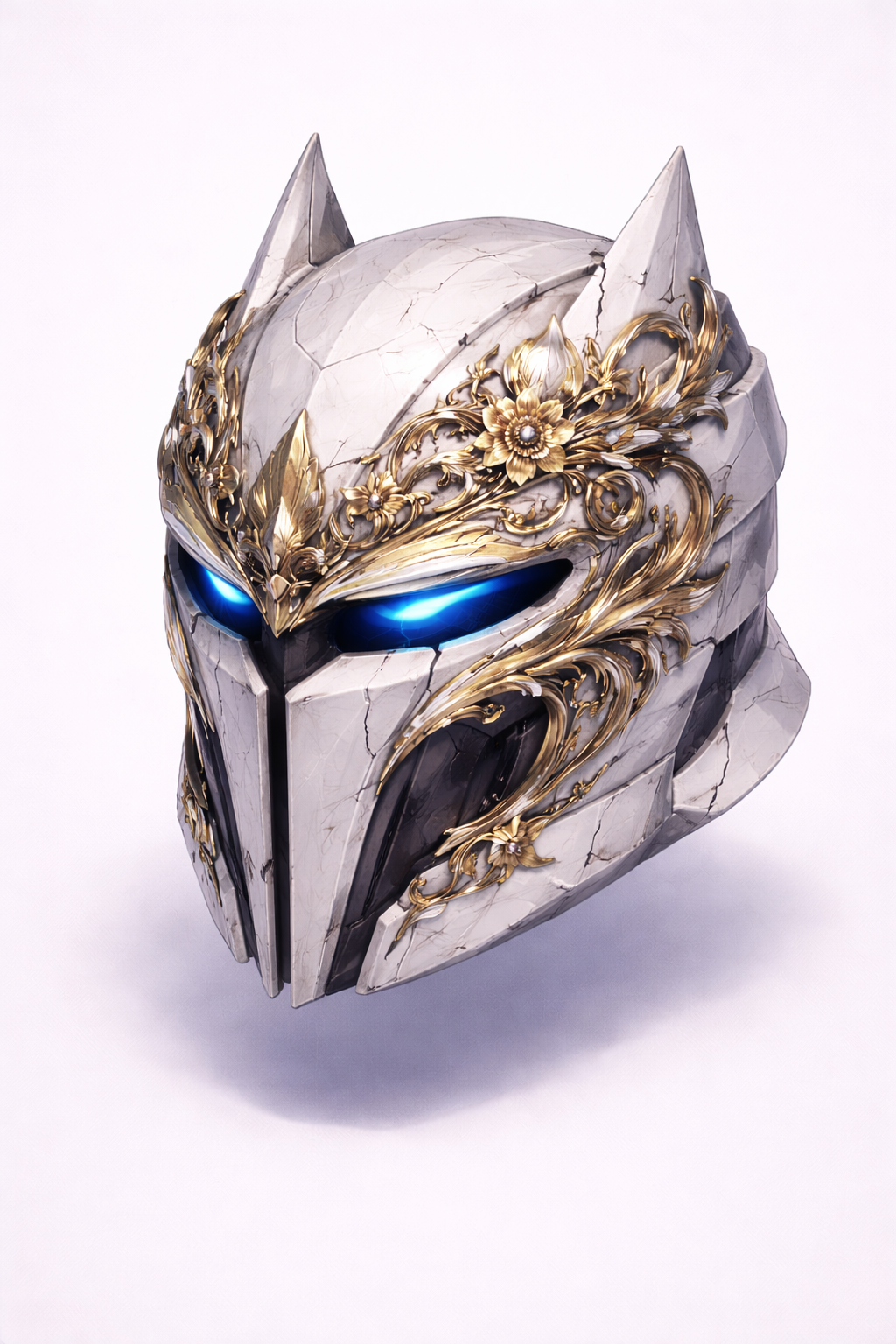 White Knight Mask with Ornate Detailing