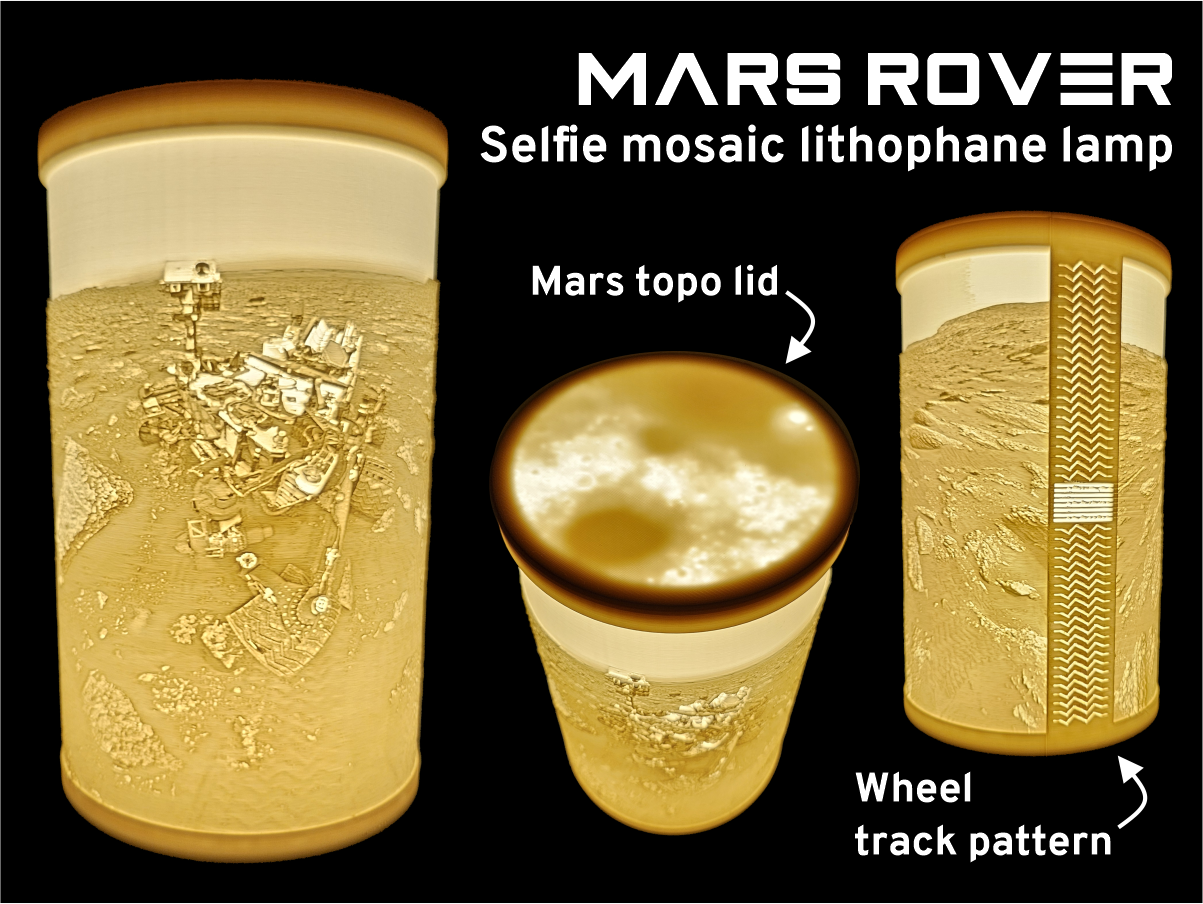 Mars Rover Lithophane Lamp