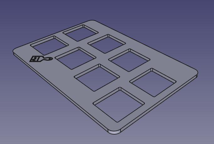The Paintbrush v5 switch plate smaller with a logo