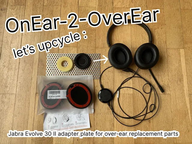 OnEar2OverEar adapter plate for e.g. Jabra evolve 30 II