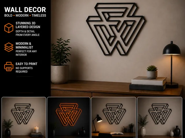 Impossible Triangle - Optical Illusion Wall Art (Easy Print)