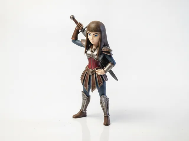Sword Lady Warrior Figurine Female Figures 3D Printable