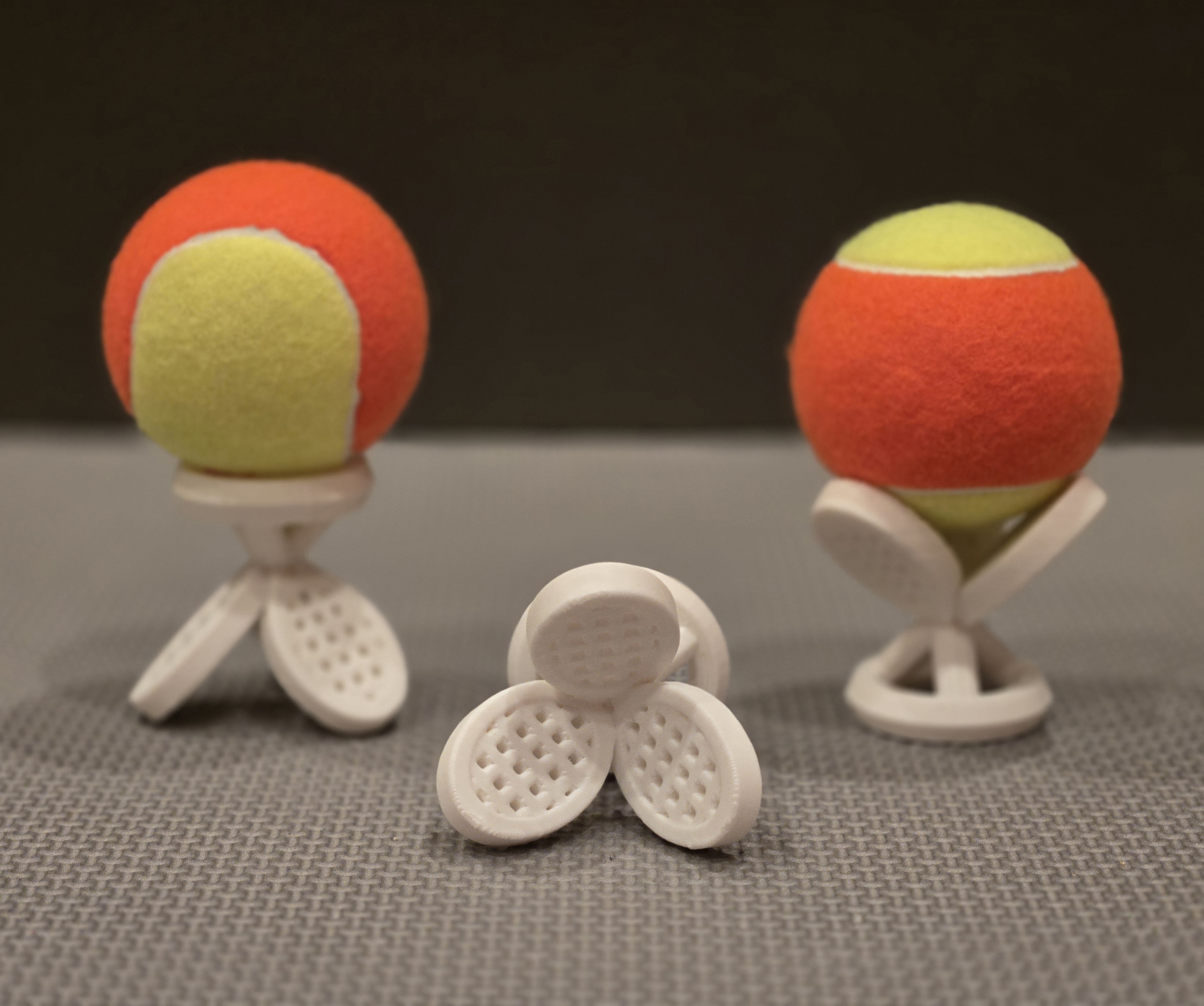 Triple Racquet Tennis Ball Holder Stand - Stackable