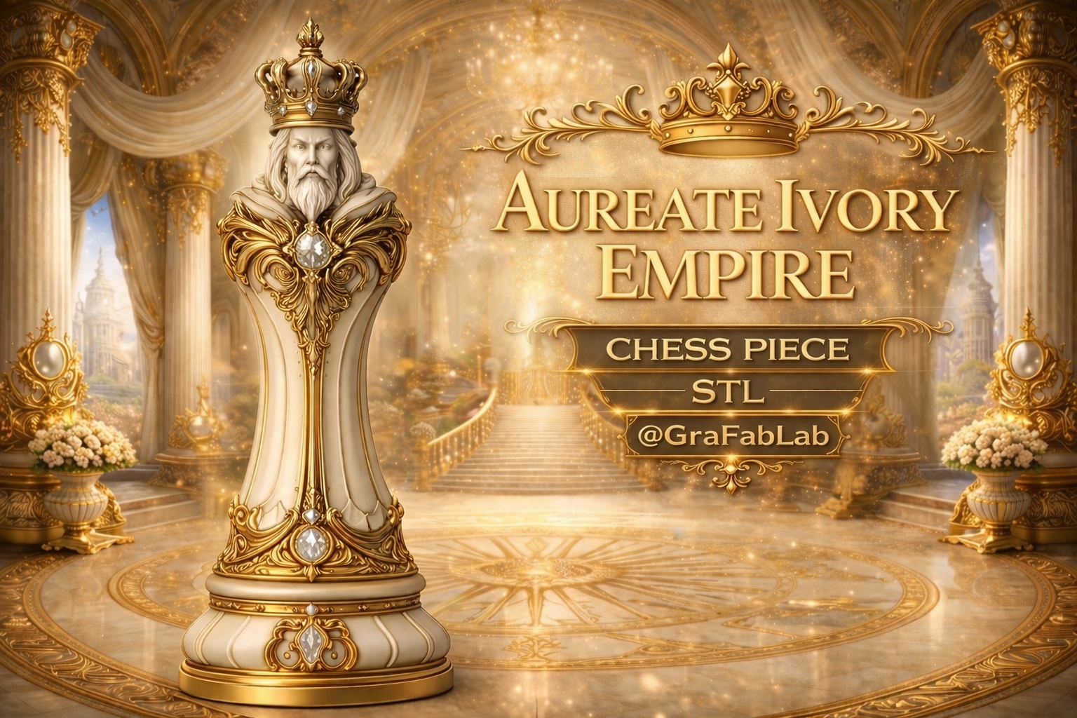 The Aureate Ivory Empire "King" - chess piece