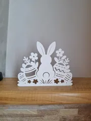 Easter Bunny Standing Decoration with Eggs