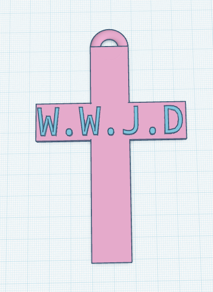WWJD cross key chain