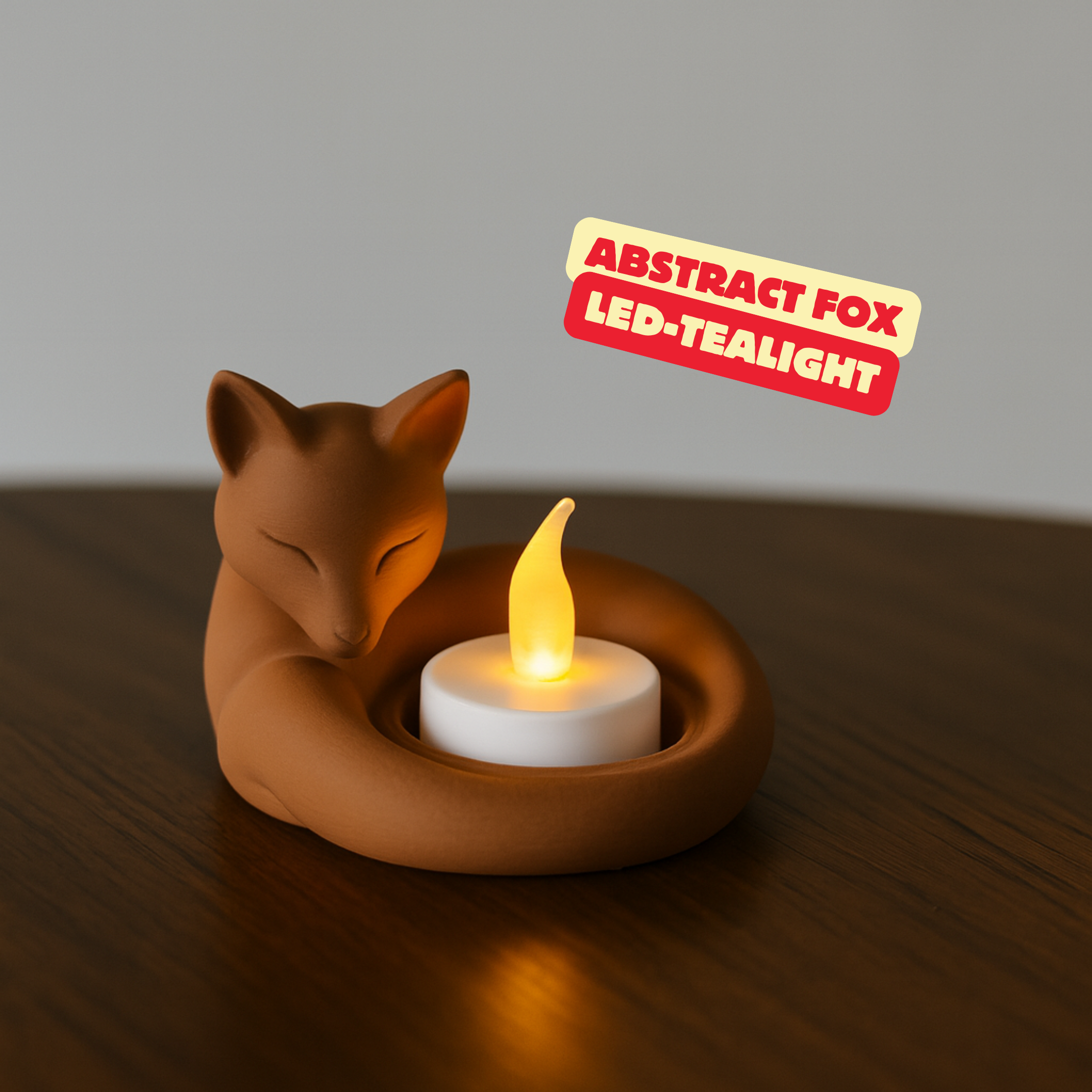 ABSTRACT FOX LED TEALIGHT / MODERN HOMEDECOR / TABLEDECOR