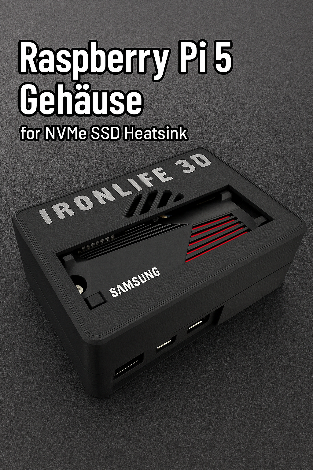 Raspberry Pi 5 Gehäuse mit NVMe & aktiver Kühlung