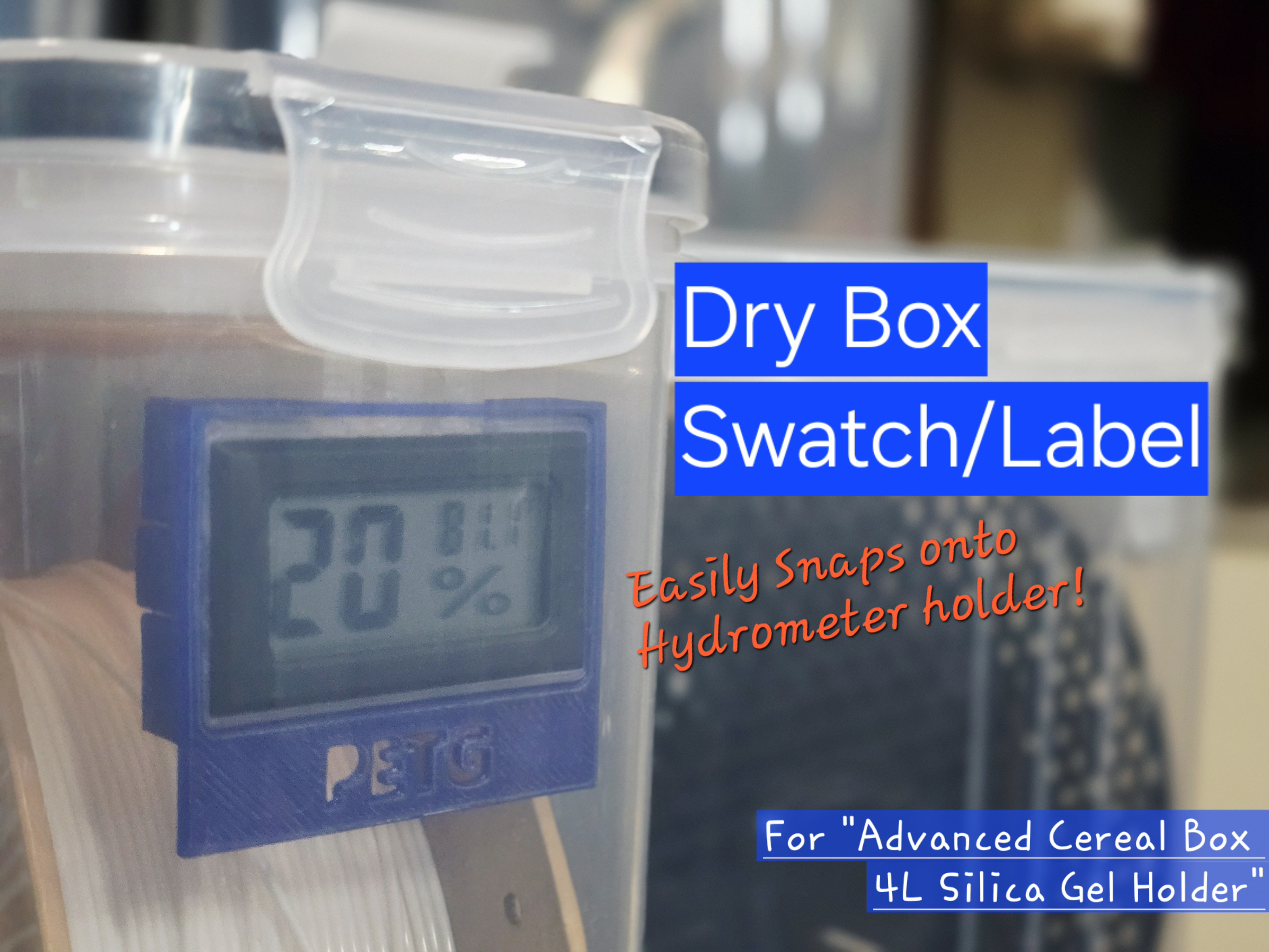 Dry-Box Swatch Label (for "Advanced Cereal Box Silica Gel Holder")
