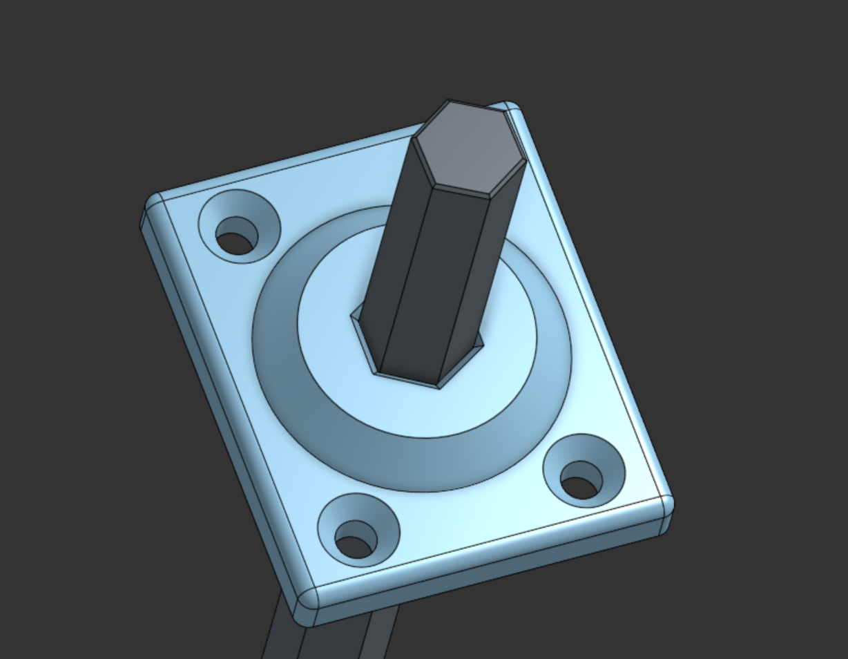 Low profile stable 1/2 inch hex shaft holder 3D model