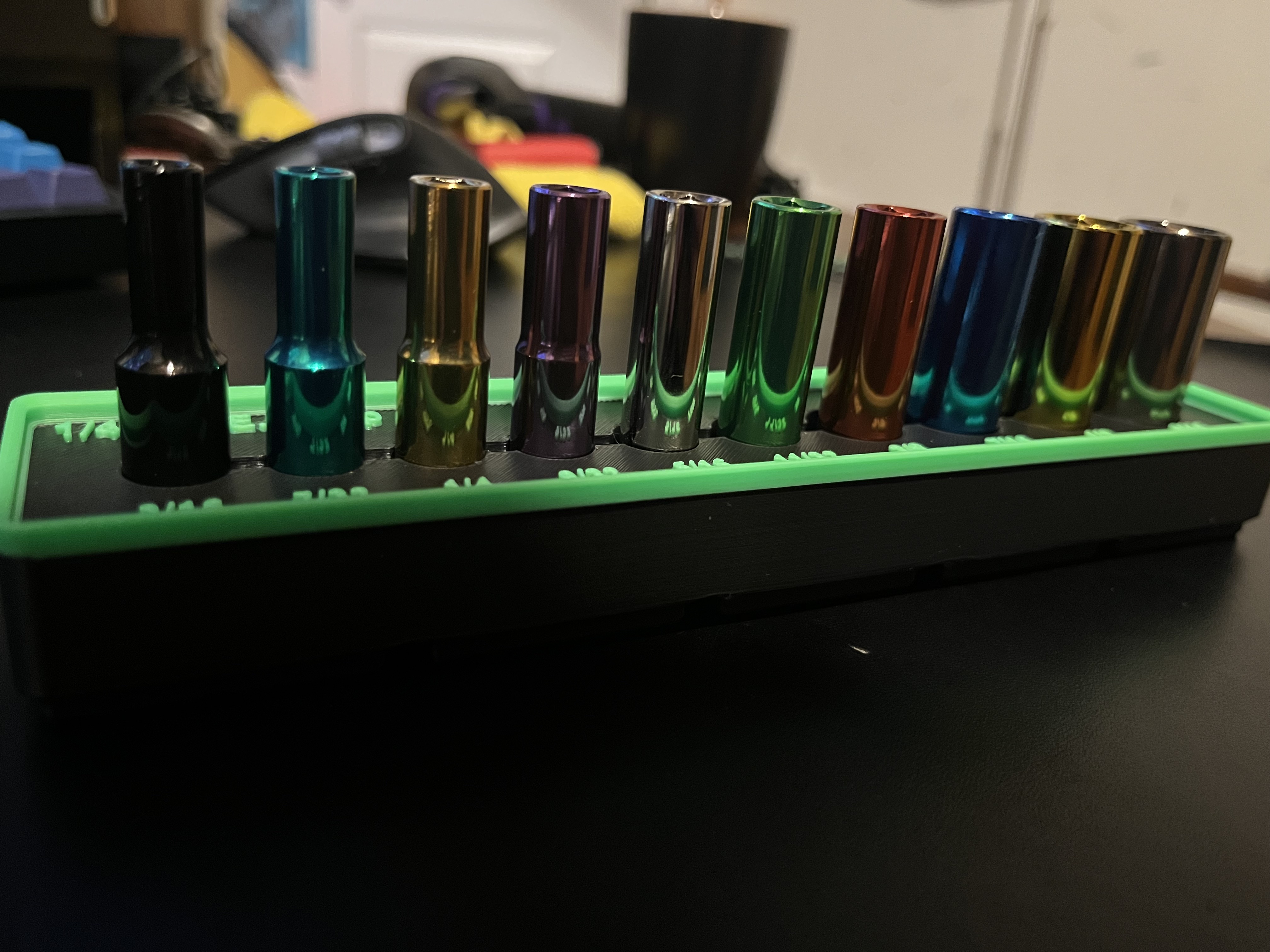 Gridfinity Pittsburgh Pro 1/4" SAE Deep Color-Coded Socket Organizer (Harbor Freight 67865) — thumbnail 2