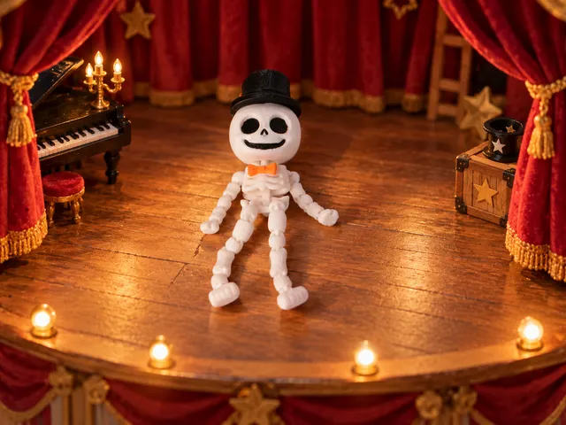Cute Skeleton with Top Hat – Flexi Toy