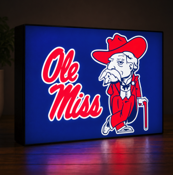 Ole Miss SEC LED Lightbox | Multicolor 3D Printable 3MF