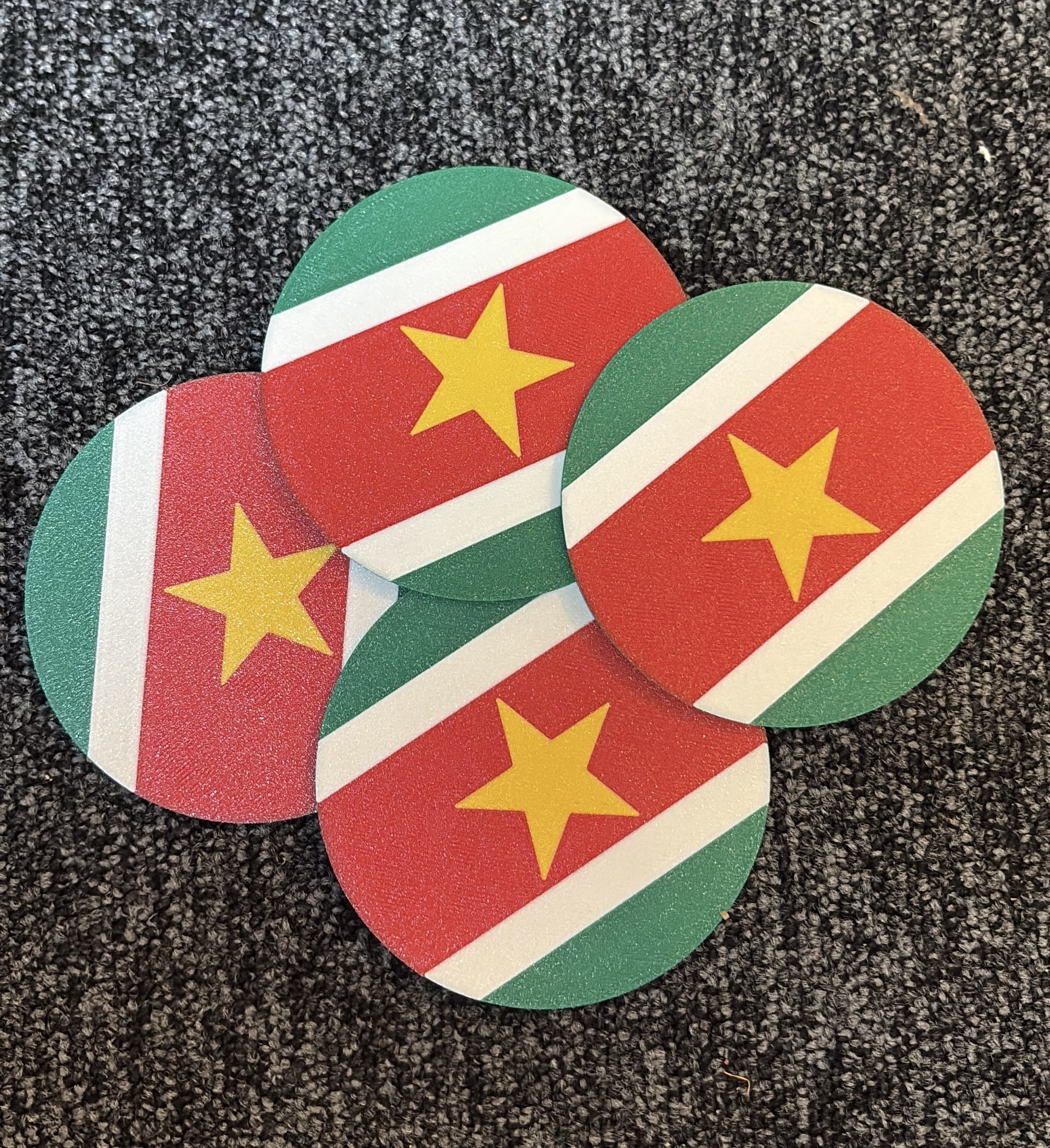 Coaster with Suriname flag MMU (multicolor)