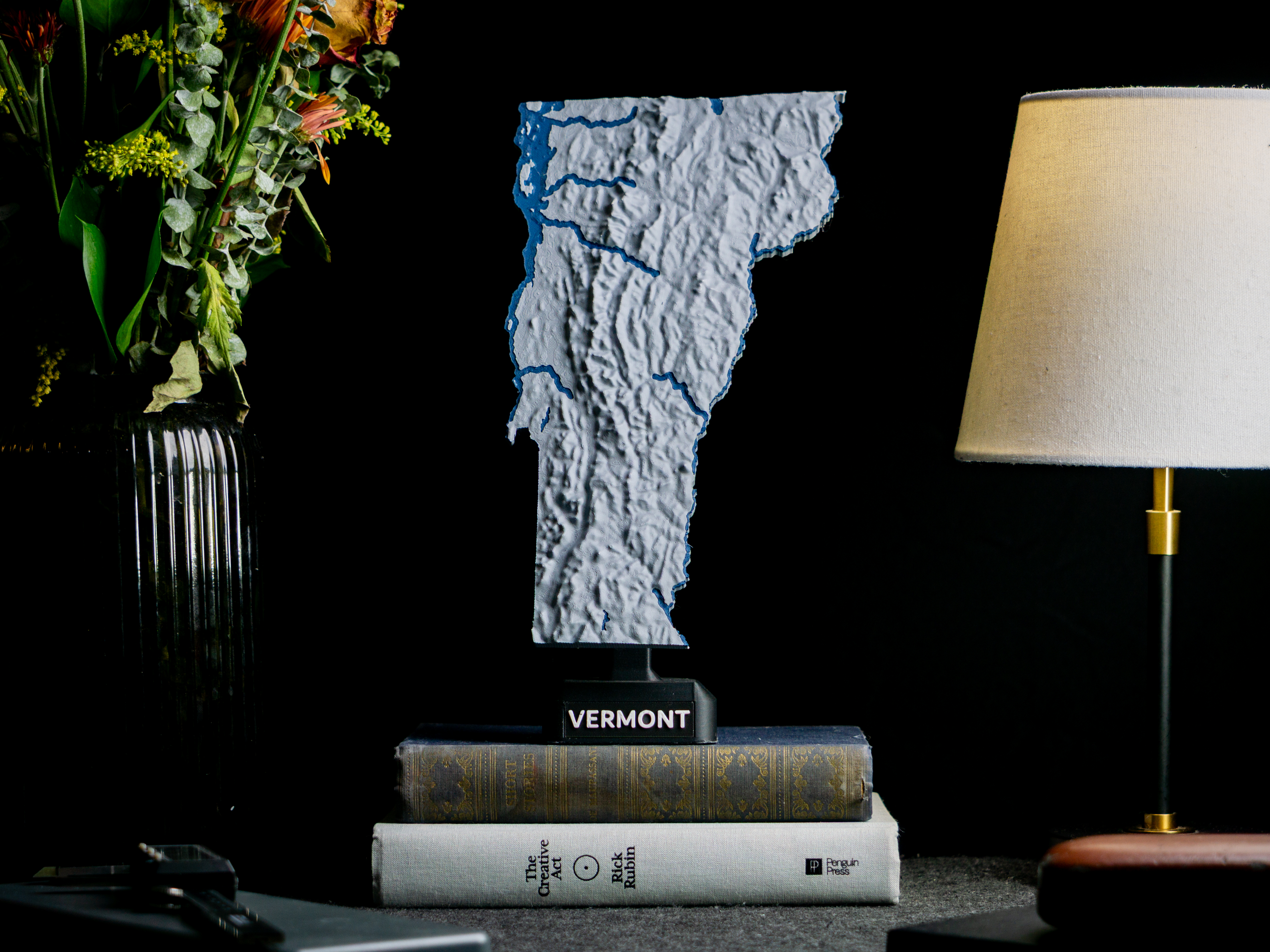 Vermont, USA (VT) Topographic Map with Rivers