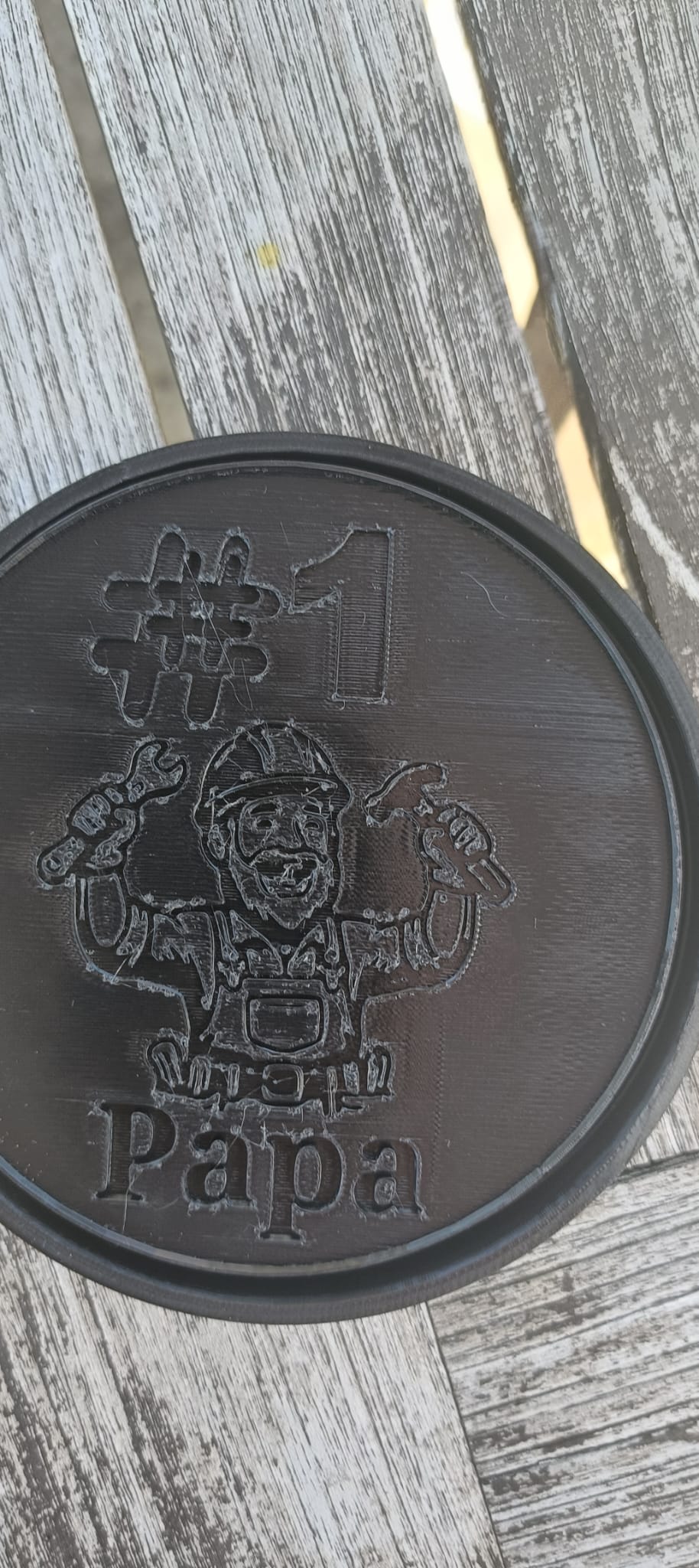 #1 Papa / Father's Day Coaster Set & Holder – Quick Print (No Support)